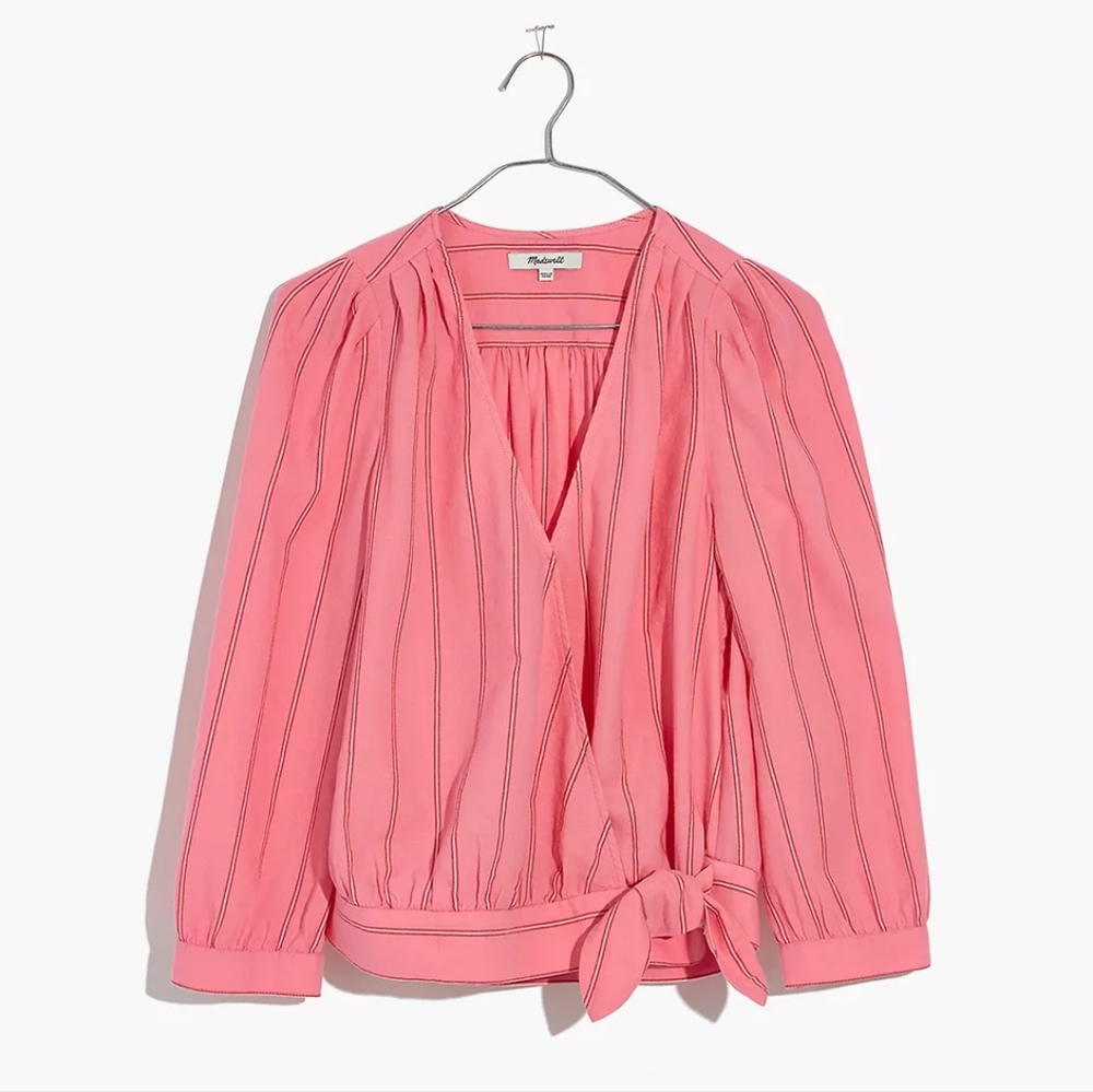 Madewell Wrap Top in Cecilia Stripe